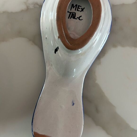 Talavera Spoon Rest Mexico Folk Art Holder Handcrafted Ceramic Pottery - Picture 8 of 13